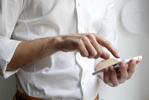 man using cellphone